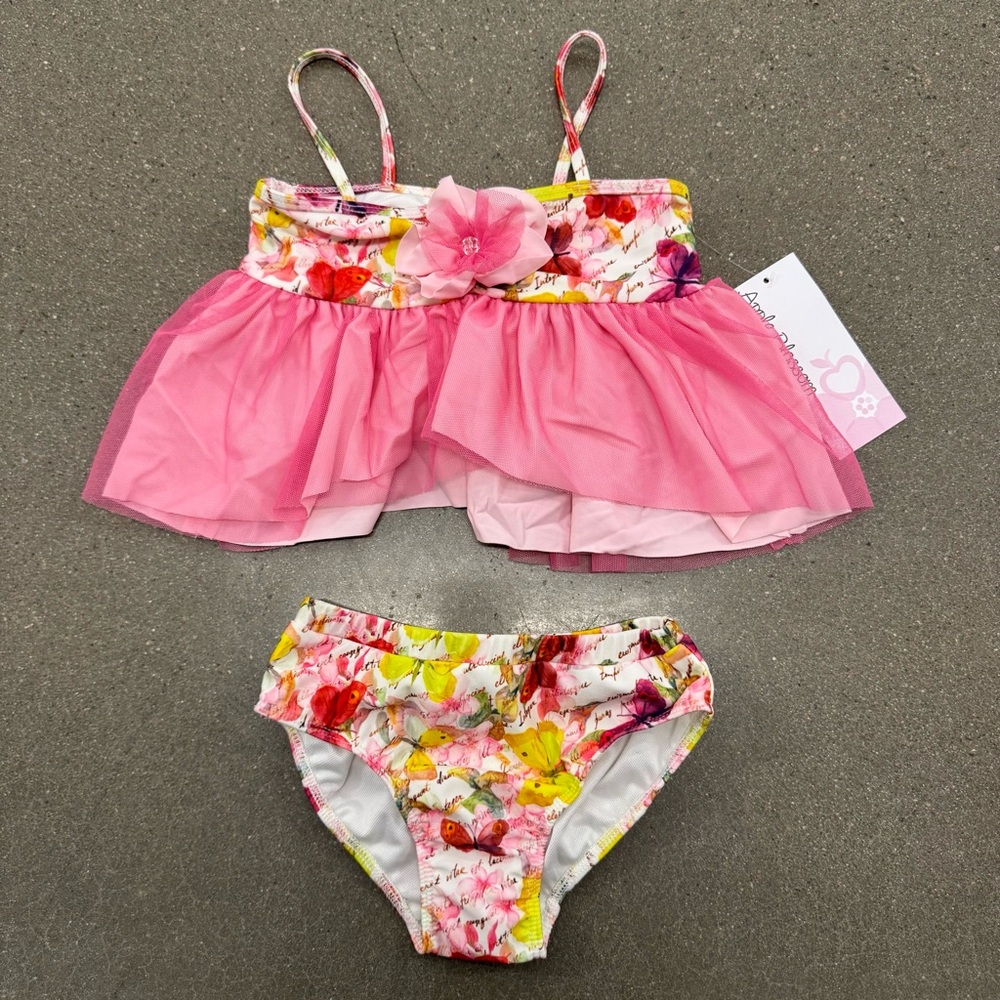 Apple Blossom Floral Print Swimwear NWT Size 4